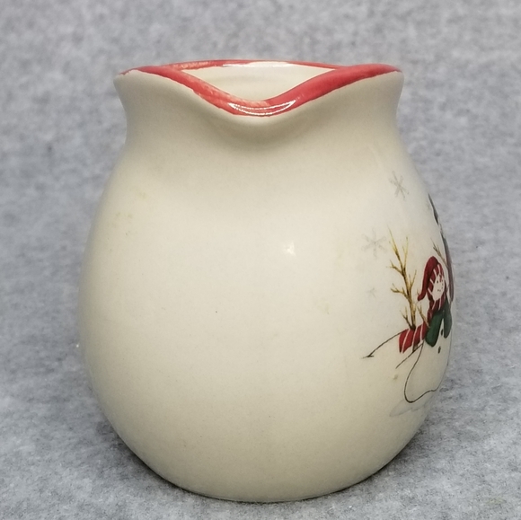 Royal Seasons Snowman Stoneware Tabletop Coffee Creamer Pitcher Christmas Decor - Picture 3 of 10